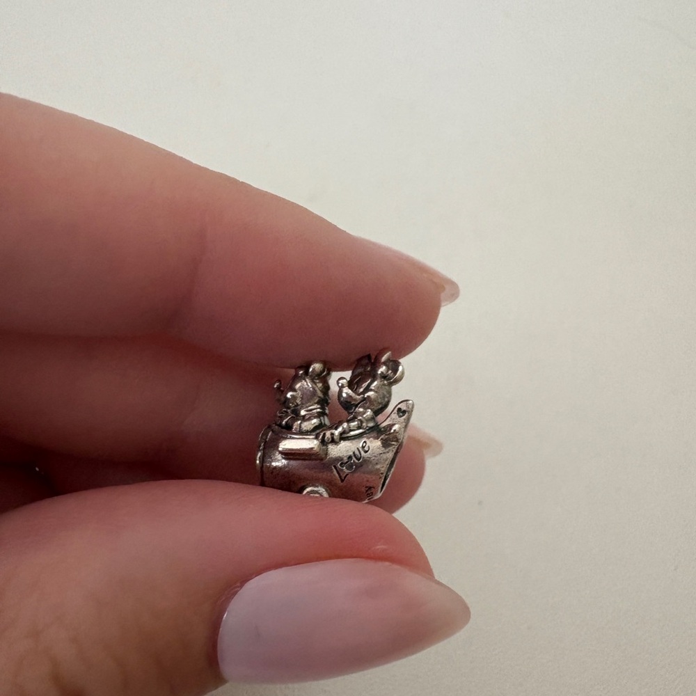 Disney Silver Charm with Mickey and Minnie